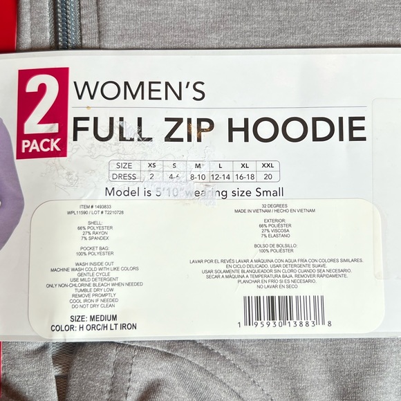 T1) 32 Degrees Full Zip Hoodies - Picture 3 of 3